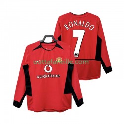 Jalkapallo Pelipaitoja Manchester United RONALDO 7 Retro Mies Kotipeliasu 2004 2002 Pitkähihainen