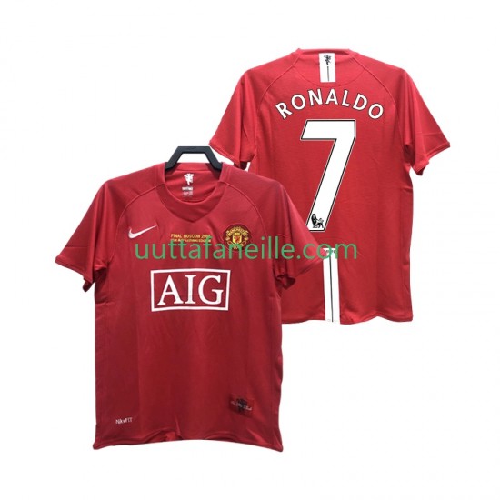 Jalkapallo Pelipaitoja Manchester United RONALDO 7 2007 Retro Mies Kotipeliasu 2008 Lyhythihainen