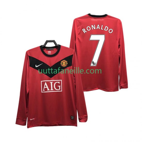 Jalkapallo Pelipaitoja Manchester United RONALDO 7 2009 Retro Mies Kotipeliasu 2010 Pitkähihainen