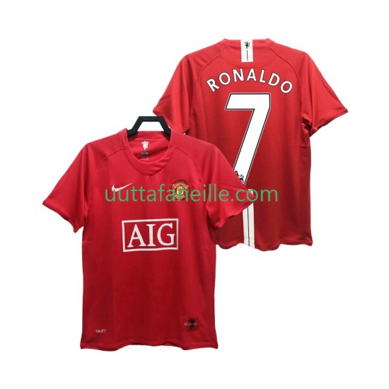 Jalkapallo Pelipaitoja Manchester United RONALDO 7 Premier League 2007 Retro Mies Kotipeliasu 2008 Lyhythihainen