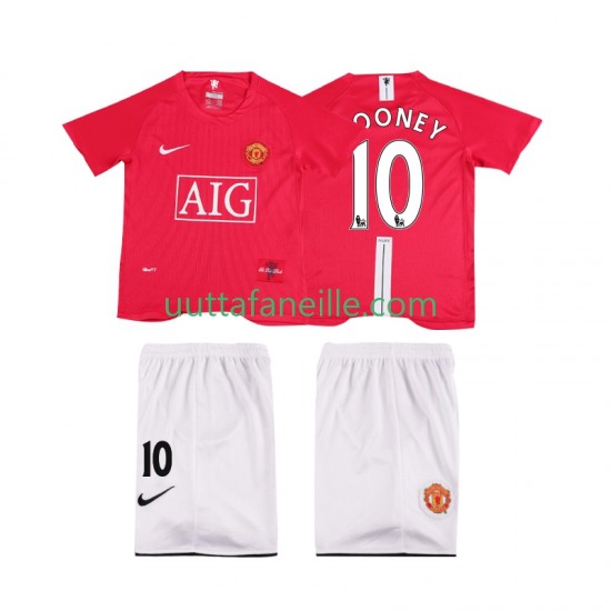 Jalkapallo Pelipaitoja Manchester United ROONEY 10 Premier League 2007 Retro Lasten Kotipeliasu 2008 Lyhythihainen