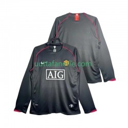 Jalkapallo Pelipaitoja Manchester United 2007 Retro Mies Vieraspeliasu 2008 Pitkähihainen