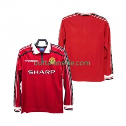 Jalkapallo Pelipaitoja Manchester United Retro Mies Kotipeliasu 1998 1999 Pitkähihainen