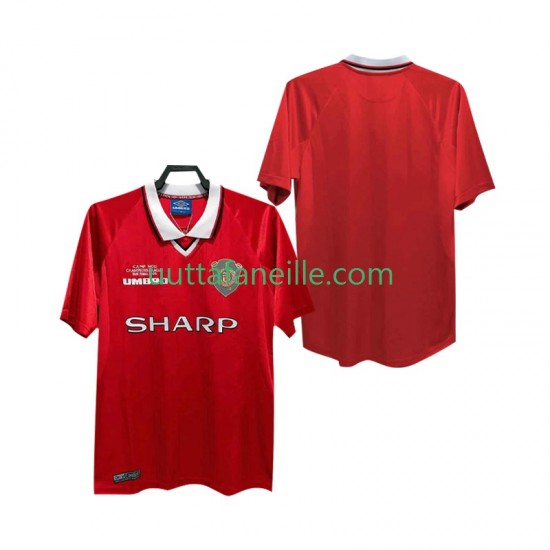 Jalkapallo Pelipaitoja Manchester United 2000 Retro Mies Kotipeliasu 1999 Lyhythihainen