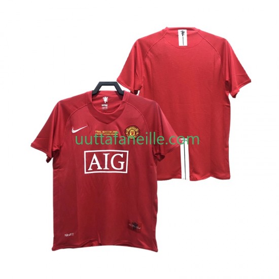Jalkapallo Pelipaitoja Manchester United 2007 Retro Mies Kotipeliasu 2008 Lyhythihainen