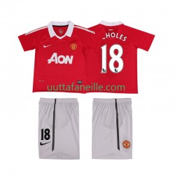 Jalkapallo Pelipaitoja Manchester United SCHOLES 18 Retro Lasten Kotipeliasu 2011 2010 Lyhythihainen