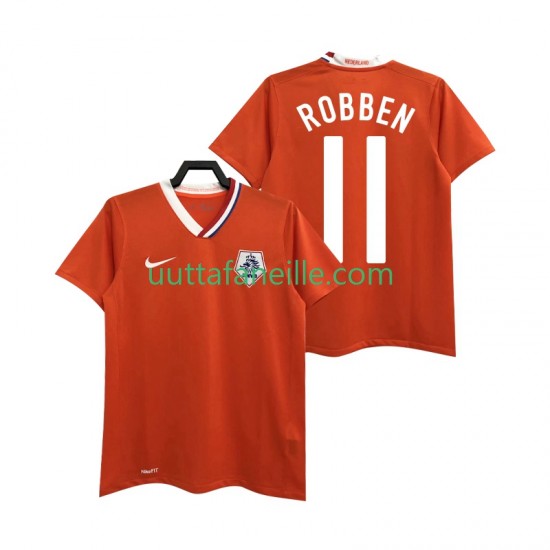 Jalkapallo Pelipaitoja Alankomaat ROBBEN 11 Retro Mies Kotipeliasu 2008 Lyhythihainen