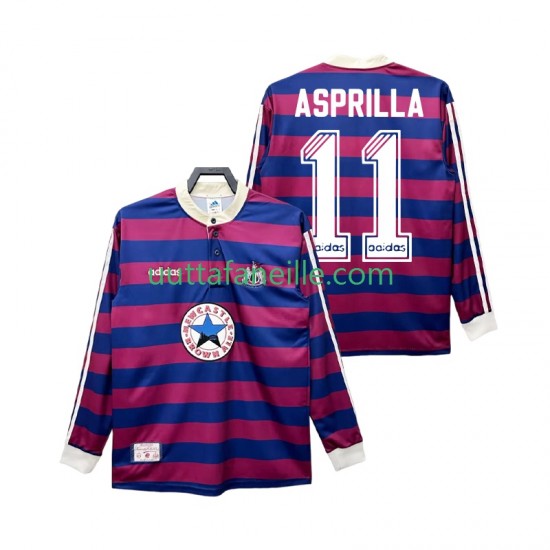 Jalkapallo Pelipaitoja Newcastle United ASPRILLA 11 1995 1997 Retro Mies Vieraspeliasu Pitkähihainen