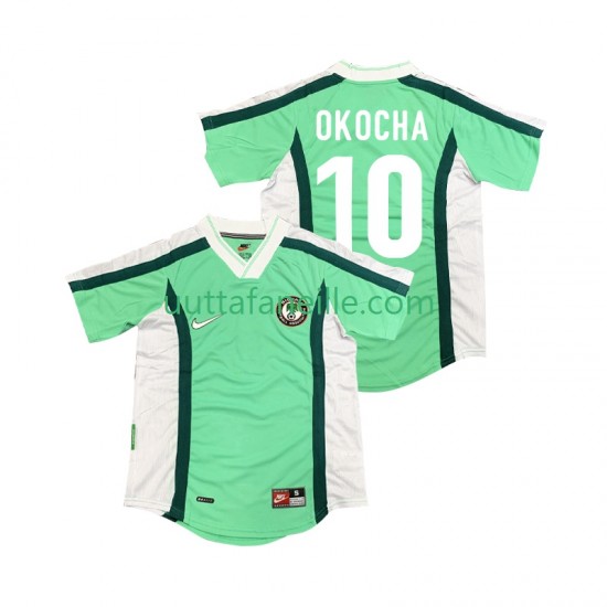 Jalkapallo Pelipaitoja Nigeria OKOCHA 10 Retro Mies Kotipeliasu 1998 Lyhythihainen