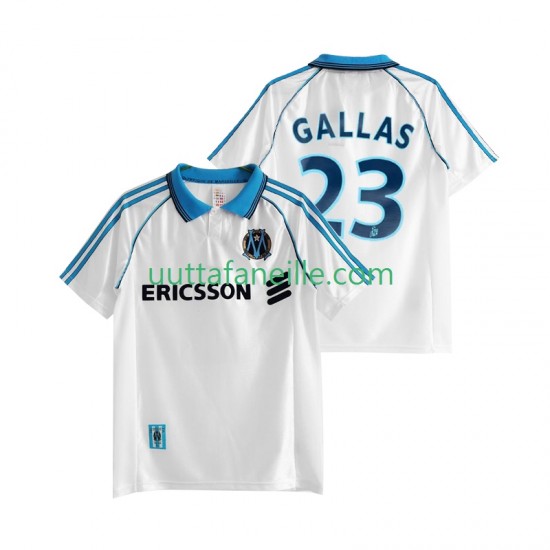 Jalkapallo Pelipaitoja Olympique de Marseille Gallas 23 Retro Mies Kotipeliasu 1998 1999 Lyhythihainen