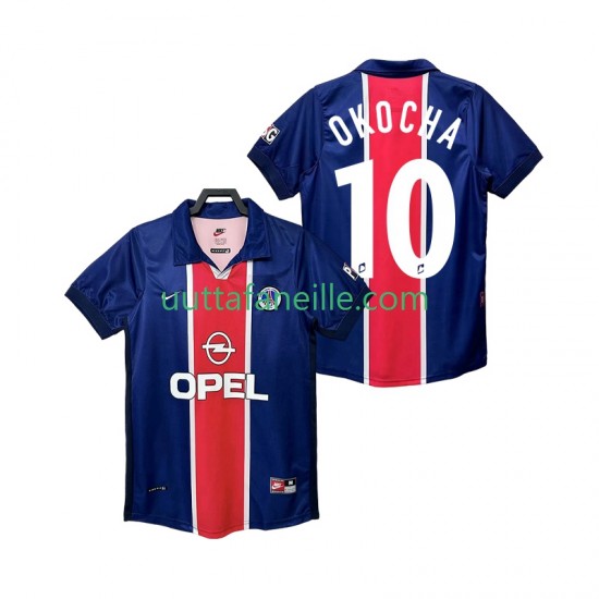 Jalkapallo Pelipaitoja Paris Saint-Germain OKOCHA 10 Retro Mies Kotipeliasu 1998 1999 Lyhythihainen