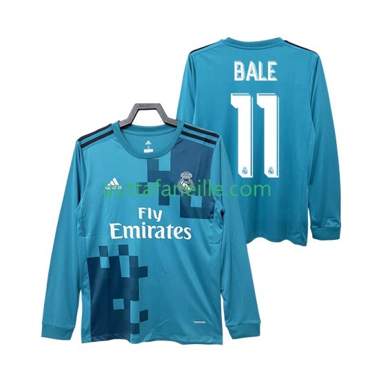 Jalkapallo Pelipaitoja Real Madrid BALE 11 2017 2018 Retro Mies Kolmas peliasu Pitkähihainen