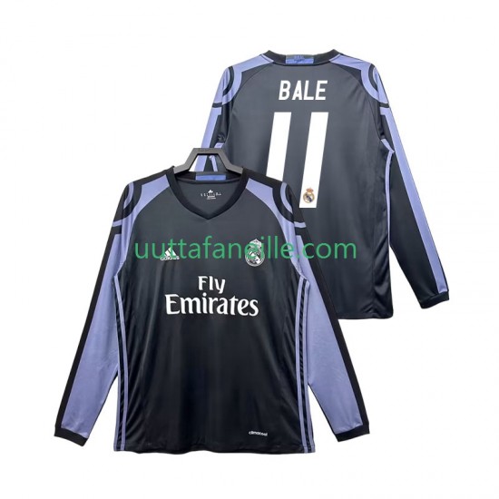 Jalkapallo Pelipaitoja Real Madrid Bale 11 2016 2017 Retro Mies Kolmas peliasu Pitkähihainen