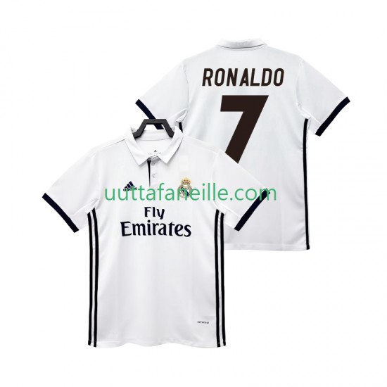 Jalkapallo Pelipaitoja Real Madrid CRISTIANO RONALDO 7 2017 2018 Retro Mies Kotipeliasu Lyhythihainen
