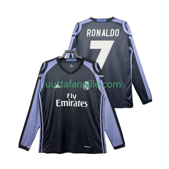 Jalkapallo Pelipaitoja Real Madrid Cristiano Ronaldo 7 2016 2017 Retro Mies Kolmas peliasu Pitkähihainen