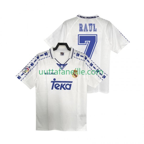 Jalkapallo Pelipaitoja Real Madrid RAUL 7 1996 1997 Retro Mies Kotipeliasu Lyhythihainen