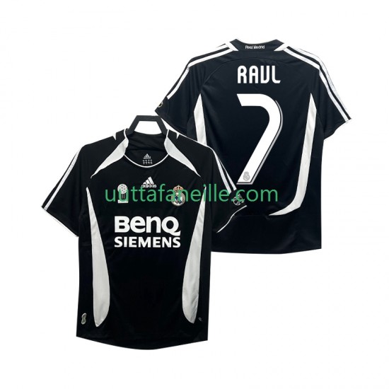 Jalkapallo Pelipaitoja Real Madrid RAUL 7 2007 Retro Mies Kolmas peliasu 2006 Lyhythihainen