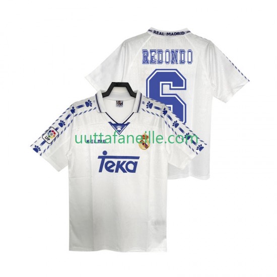 Jalkapallo Pelipaitoja Real Madrid REDONDO 6 1996 1997 Retro Mies Kotipeliasu Lyhythihainen