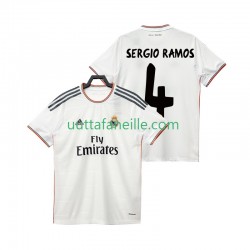 Jalkapallo Pelipaitoja Real Madrid SERGIO RAMOS 4 2013 2014 Retro Mies Kotipeliasu Lyhythihainen