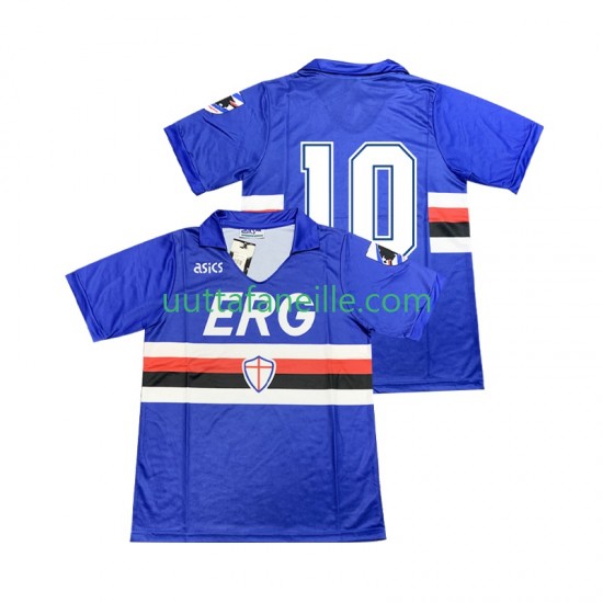 Jalkapallo Pelipaitoja Sampdoria 10 1990 1991 Retro Mies Kotipeliasu Lyhythihainen