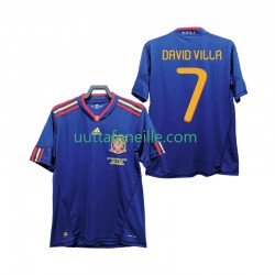 Jalkapallo Pelipaitoja Espanja DAVID VILLA 7 Retro Mies Vieraspeliasu 2010 Lyhythihainen