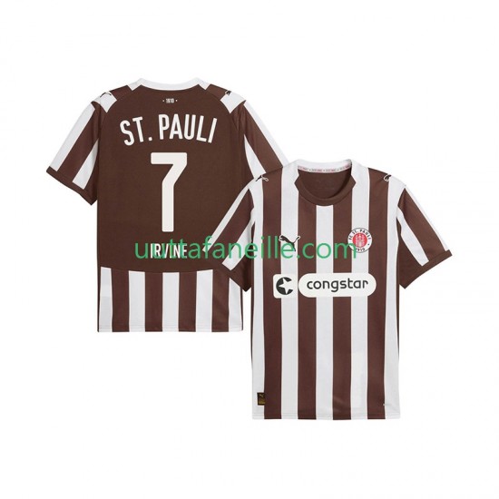Jalkapallo Pelipaitoja St. Pauli Jackson Irvine 7 Mies Kotipeliasu 2025-2026 Lyhythihainen