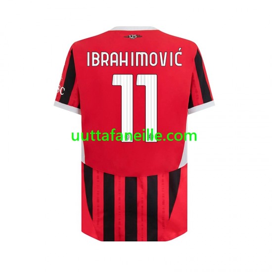 Jalkapallo Pelipaitoja AC Milan Ibrahimović 11 Mies Kotipeliasu 2024-2025 Lyhythihainen