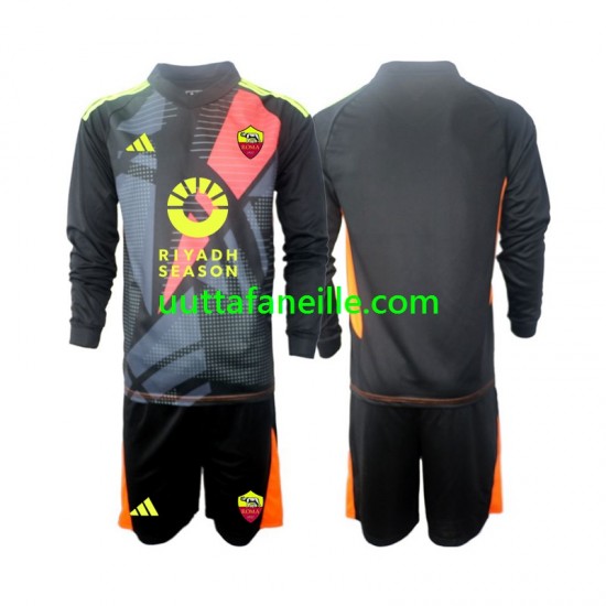 Jalkapallo Pelipaitoja AS Roma Maalivahti Lasten Kotipeliasu 2024-2025 Pitkähihainen