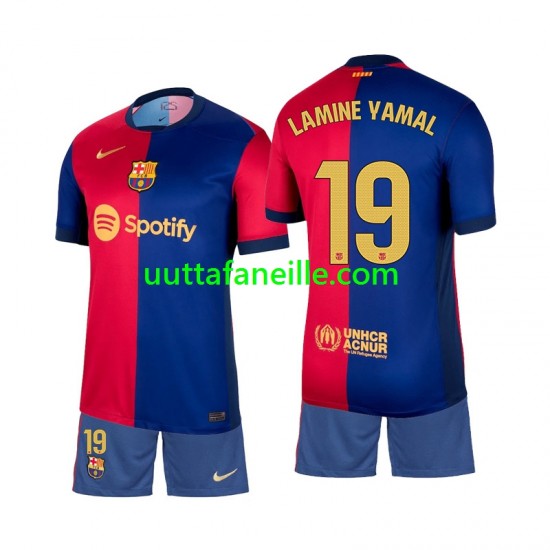 Jalkapallo Pelipaitoja FC Barcelona Lamine Yamal 19 Lasten Kotipeliasu 2024-2025 Lyhythihainen