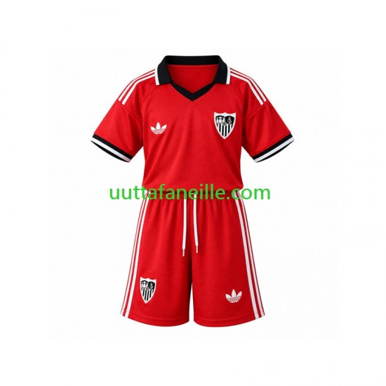 Jalkapallo Pelipaitoja Sevilla FC Retro Lasten Kotipeliasu 2026-2027 Lyhythihainen