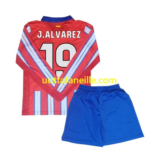 Jalkapallo Pelipaitoja Atlético Madrid Julian Alvarez 19 Lasten Kotipeliasu 2024-2025 Pitkähihainen