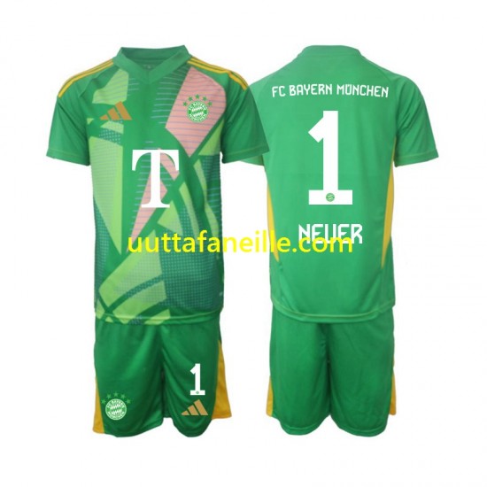Jalkapallo Pelipaitoja FC Bayern München Manuel Neuer 1 Maalivahti Lasten Neljäs peliasu 2024-2025 Lyhythihainen