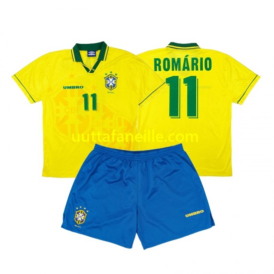 Jalkapallo Pelipaitoja Brasilia Romario 11 Retro Lasten Kotipeliasu 1994 Lyhythihainen