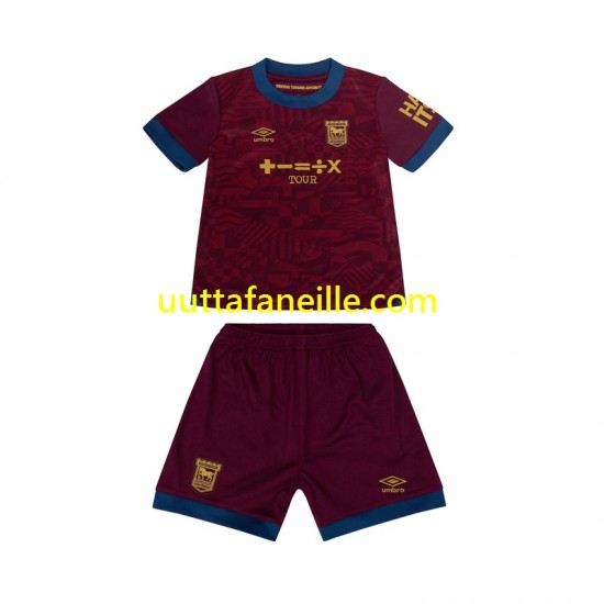 Jalkapallo Pelipaitoja Ipswich Town Lasten Vieraspeliasu 2024-2025 Lyhythihainen