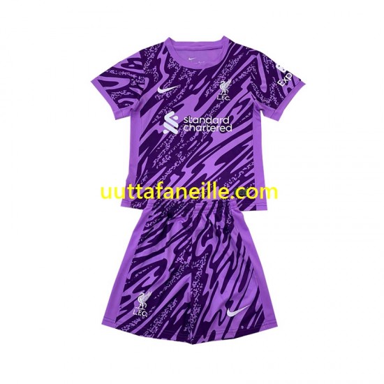 Jalkapallo Pelipaitoja Liverpool Maalivahti Lasten Kolmas peliasu 2024-2025 Lyhythihainen