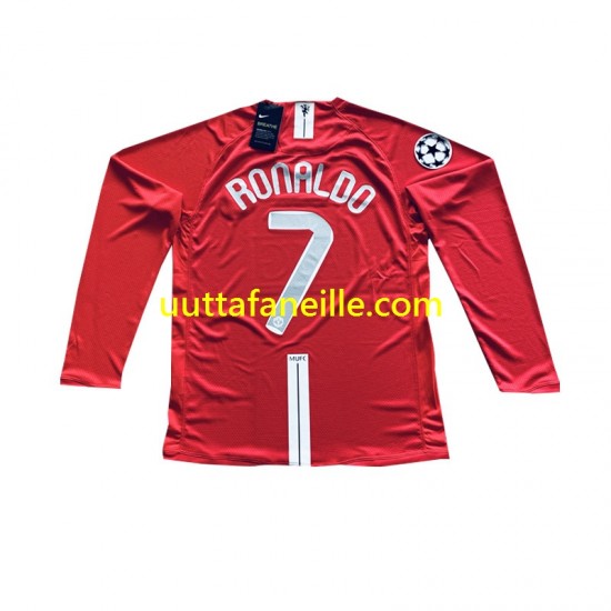 Jalkapallo Pelipaitoja Manchester United Cristiano Ronaldo 7 Champion League 2007 Retro Mies Kotipeliasu Pitkähihainen