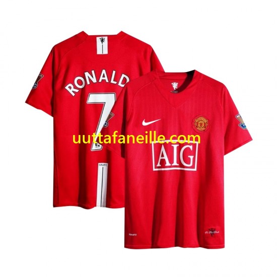 Jalkapallo Pelipaitoja Manchester United Cristiano Ronaldo 7 Champion League 2007 Retro Mies Kotipeliasu Lyhythihainen