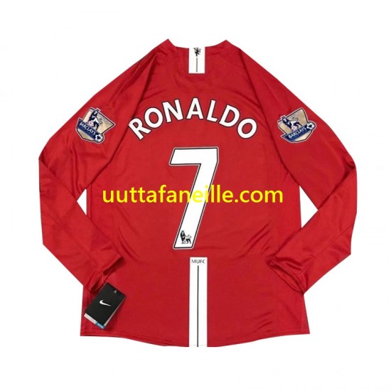 Jalkapallo Pelipaitoja Manchester United Cristiano Ronaldo 7 2007 Retro Mies Kotipeliasu Pitkähihainen