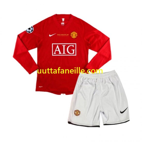 Jalkapallo Pelipaitoja Manchester United Champion League 2007 Retro Lasten Kotipeliasu Pitkähihainen