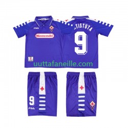 Jalkapallo Pelipaitoja ACF Fiorentina BATISTUTA 9 Retro Lasten Kotipeliasu 1998 1999 Lyhythihainen