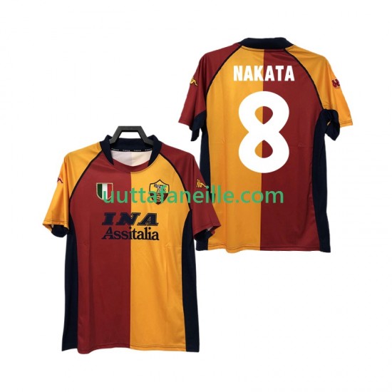 Jalkapallo Pelipaitoja AS Roma AKATA 8 2000-2001 Retro Mies Kotipeliasu Lyhythihainen