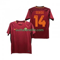 Jalkapallo Pelipaitoja AS Roma SCHICK 14 2017-2018 Retro Mies Kotipeliasu Lyhythihainen