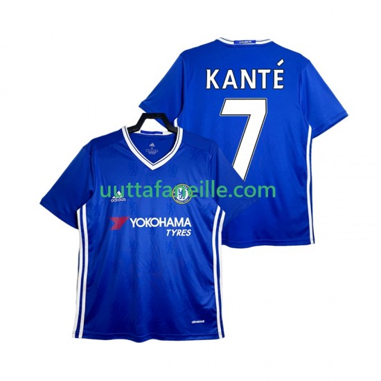 Jalkapallo Pelipaitoja Chelsea KANTE 7 2016-2017 Retro Mies Kotipeliasu Lyhythihainen