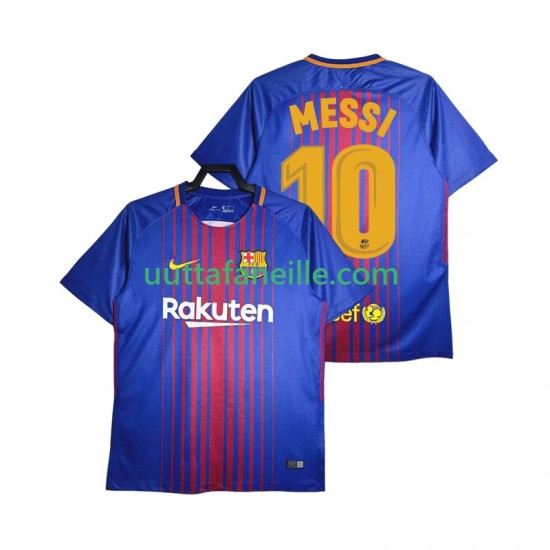 Jalkapallo Pelipaitoja FC Barcelona Lionel Messi 10 2017-2018 Retro Mies Kotipeliasu Lyhythihainen