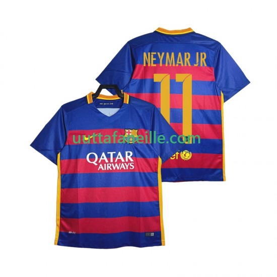 Jalkapallo Pelipaitoja FC Barcelona Neymar JR 11 2015-2016 Retro Mies Kotipeliasu Lyhythihainen