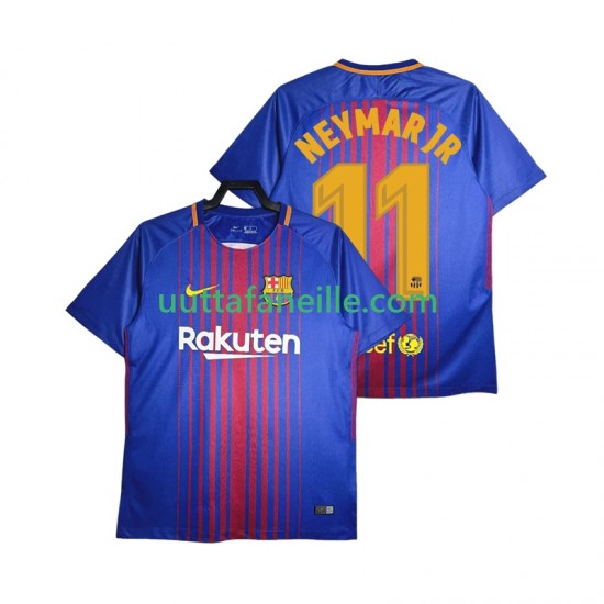 Jalkapallo Pelipaitoja FC Barcelona Neymar JR 11 2017-2018 Retro Mies Kotipeliasu Lyhythihainen