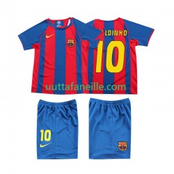 Jalkapallo Pelipaitoja FC Barcelona RONALDINHO 10 Retro Lasten Kotipeliasu 2004 Lyhythihainen