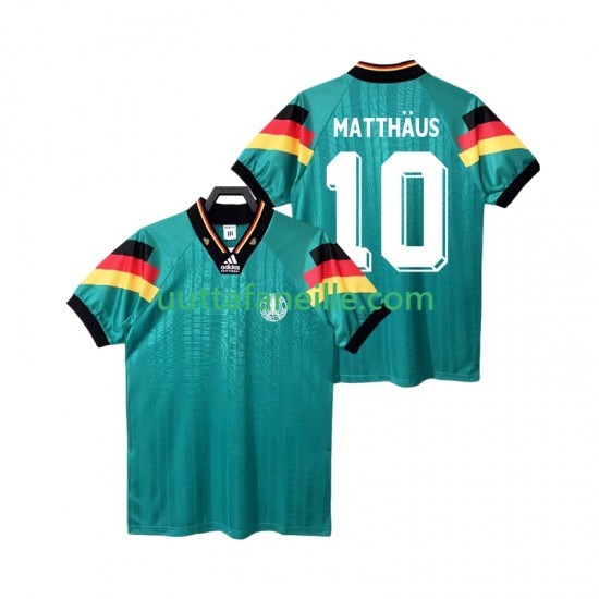 Jalkapallo Pelipaitoja Saksa MATTHAUS 10 1992 Retro Mies Vieraspeliasu Lyhythihainen