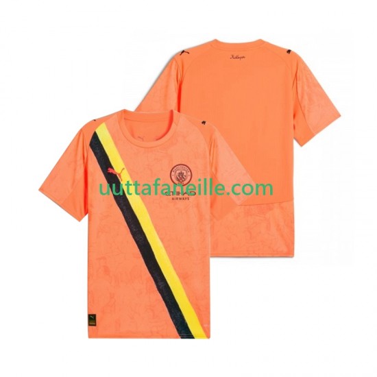 Jalkapallo Pelipaitoja Manchester City UPER Maalivahti Mies Lasten Kotipeliasu 2025-2026 Lyhythihainen