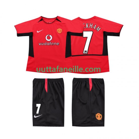 Jalkapallo Pelipaitoja Manchester United BECKHAM 7 Retro Lasten Kotipeliasu 2004 2002 Lyhythihainen
